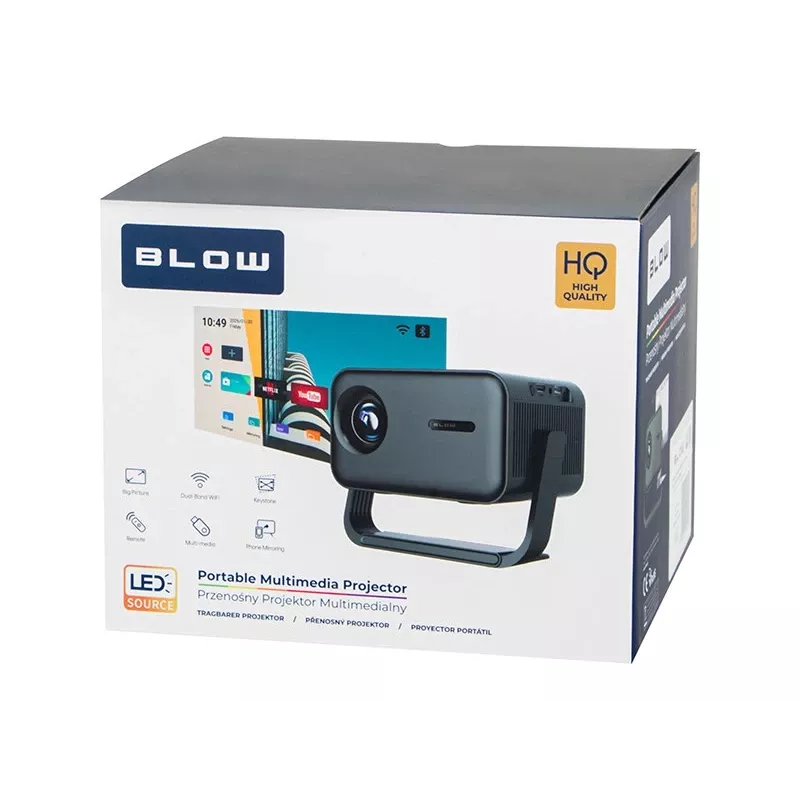 BLOW AndroidTV FullHD MaxView kannettava projektori musta