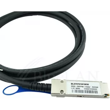 BLUELAN yhteensopiva Mellanox MCP1650-V00AE30 QSFP56 Direct Attach -kaapeli, 200GBASE-CR4, InfiniBand, 30AWG, 0,5 metriä (MCP1650-V00AE30-BL)