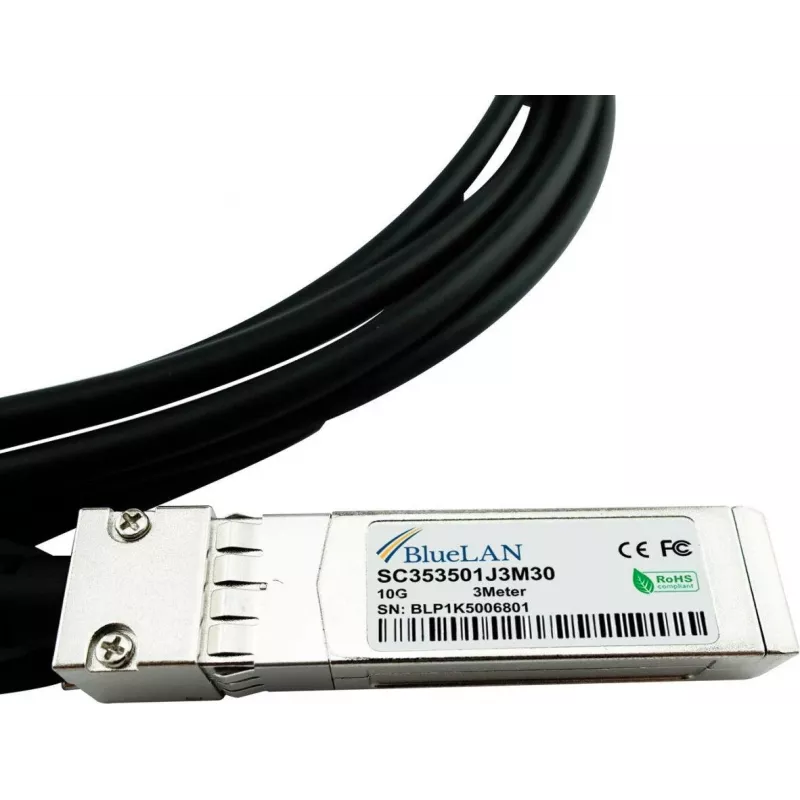 BlueLAN DAC10G-50CM-BL 10GBASE-CR passiivinen SFP+ Direct Attach -kaapeli, 0,5 m
