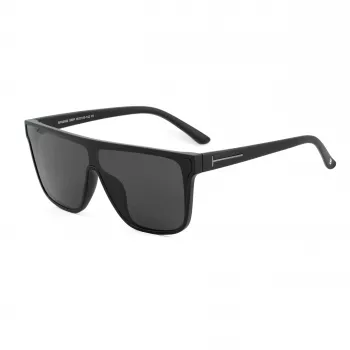 Bobroff BFG0032-S05P miesten aurinkolasit – polarisoitu, musta kehys, harmaat linssit, 143 mm