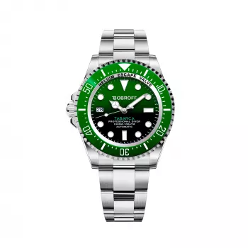 BOBROFF MAN BF0002ibv analoginen kvartsikello 42mm musta kellotaulu nahkaranneke