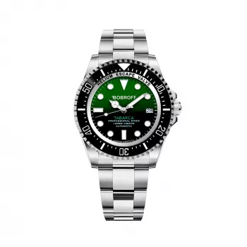 BOBROFF MAN BF0002J1 analoginen kvartsikello 44 mm musta kellotaulu aito nahkaranneke
