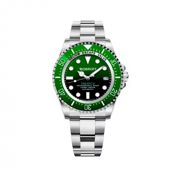 BOBROFF MAN BF0002J1bv analoginen kvartsikello 44 mm musta nahka