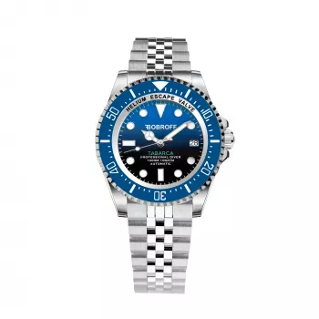 BOBROFF MAN BF0003baBFSTJ analoginen kvartsikello 42mm musta kellotaulu nahkaranneke