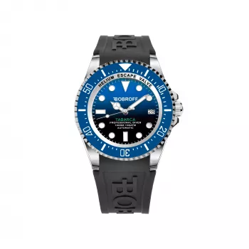 BOBROFF MAN BF0003baBFSTN analoginen kvartsikello 42mm ruostumaton teräs musta kellotaulu nahkaranneke