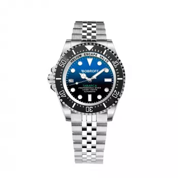 BOBROFF MAN BF0003iJ analoginen kvartsikello 42mm musta nahka
