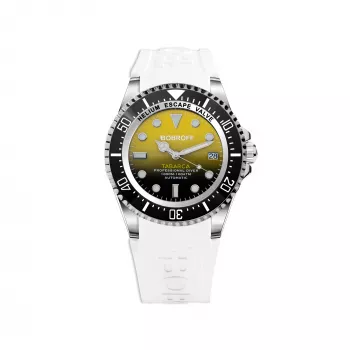 BOBROFF MAN BF0008-BFSTB analoginen kvartsikello 44 mm teräs musta nahka