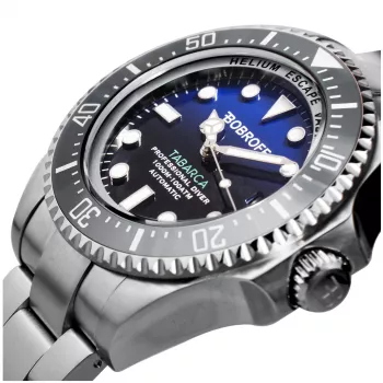 BOBROFF MAN BF003 analoginen kvartsikello 44 mm musta kellotaulu aito nahkaranneke