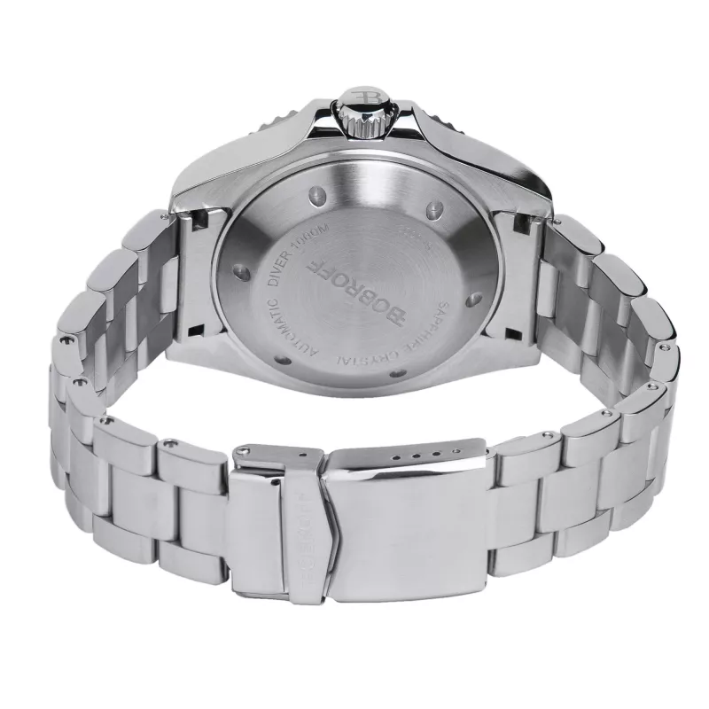 BOBROFF MAN BF003 analoginen kvartsikello 44 mm musta kellotaulu aito nahkaranneke