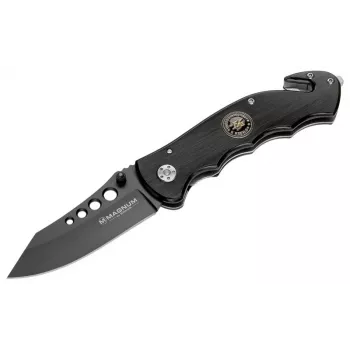 Boker Magnum USN Seals veitsi 01MB856 kiinteä taktinen veitsi, 440A ruostumaton teräs Clip Point yhdistelmähionta, G-10 kahva, Kydex-tuppi, musta