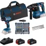 Bosch 18V Professional Setti Poravasara GBH 18V-22 + Porakone GSR 18V-45 - (sininen/musta, 2x Li-Ion akku 4.0Ah, vasarapora ja kärkisarja, työkalulaukku) (0615V0003D)