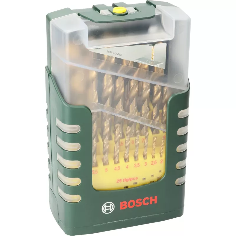 Bosch 2607017154 HSS-kierrepakaporasarja 25-osainen TiN-pinnoitettu lieriövarsi