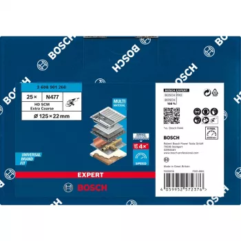 Bosch Expert HD SCM N477 pintakäsittelylaikka, 125 mm, erittäin karkea, ruostumattomalle teräkselle, ei-rautametallille, teräslevylle, maalille puulle
