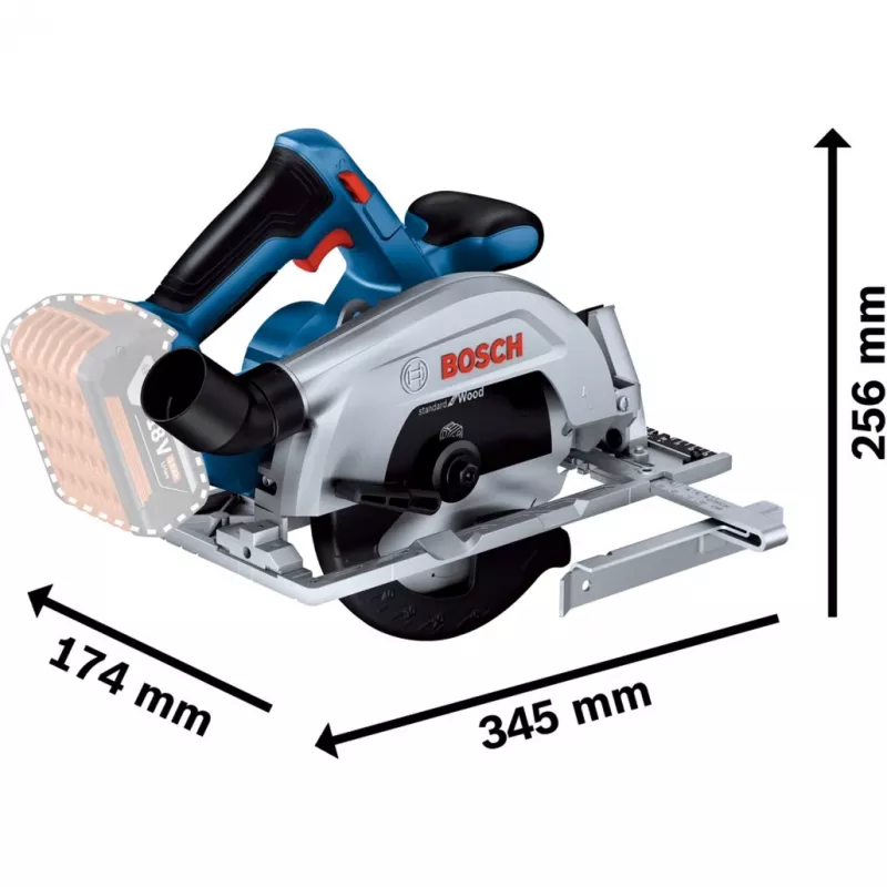 Bosch GKS 18V-57-2 Professional akkukäsisirkkeli Solo (terä 165 mm, 18 V, harjaton, L-BOXX)