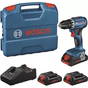 Bosch GSR 18V-45 Professional 18V akkuporakone 3x 2,0Ah Li-Ion akulla, 45 Nm harjaton, L-BOXX 102, laturi 0615A5002N