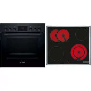 Bosch HND211LB2 musta kalusteisiin asennettava uuni ja induktioliesi -sarja (HEF113BB0 + NKN645GA2E)