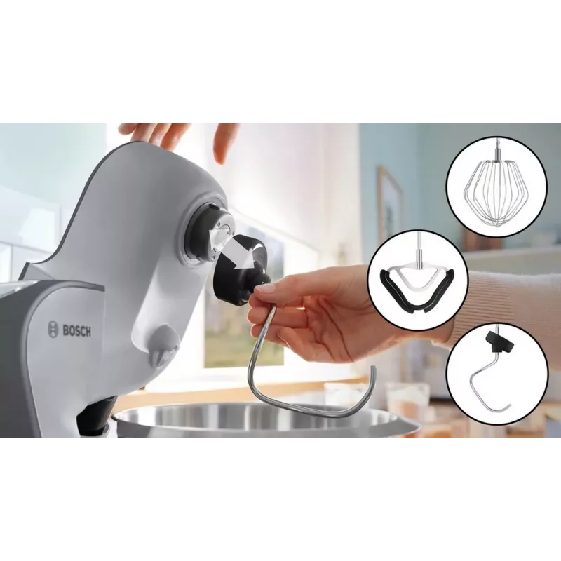 Bosch MUM58359 yleiskone rubiininpunainen/hopea 1000W 3,9L ruostumaton teräskulho