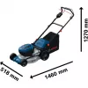 BOSCH POWERTOOLS akkuruohonleikkuri GRA 18V2-46SP Professional, 36V (2x18V), sininen, 2x 5,5 Ah litiumioniakku, laturi