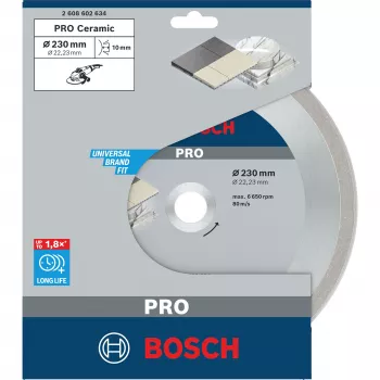 Bosch PowerTools PRO keraaminen timanttilaikka, 230 mm, 22,23 mm reikä