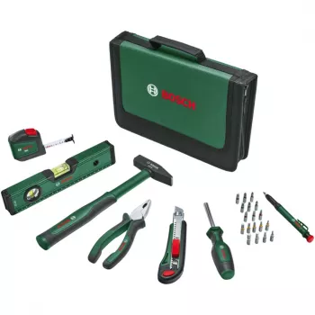 BOSCH Powertools yleinen käsityökalusarja, 25-osainen (vihreä, työkalulaukulla)