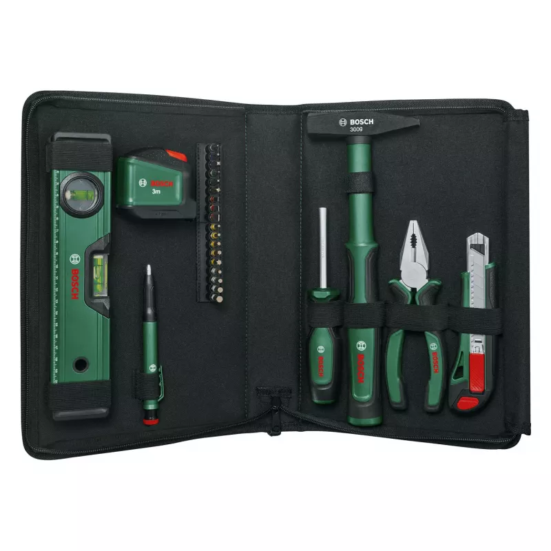 BOSCH Powertools yleinen käsityökalusarja, 25-osainen (vihreä, työkalulaukulla)