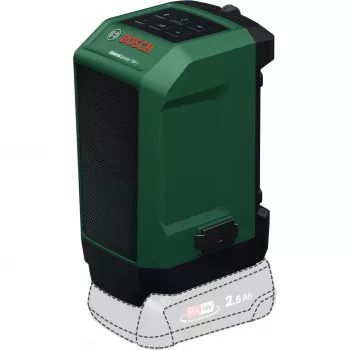 BOSCH POWERTOOLS UniversalSpeaker 18V-1 (vihreä/musta, Bluetooth, USB-C, runko, POWER FOR ALL ALLIANCE)