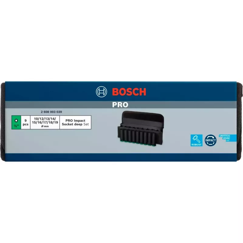 Bosch PRO -iskuhylsysarja 9 kpl 2608003040