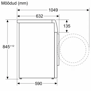 Bosch WGK264FLSN vapaasti seisova edestä täytettävä pyykinpesukone, 9 kg, 1600 kierr./min, energialuokka A, valkoinen