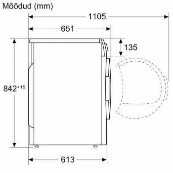 Bosch WQB246DLSN 9 kg edestä täytettävä pyykinpesukone i-DOS-toiminnolla ja Home Connectilla