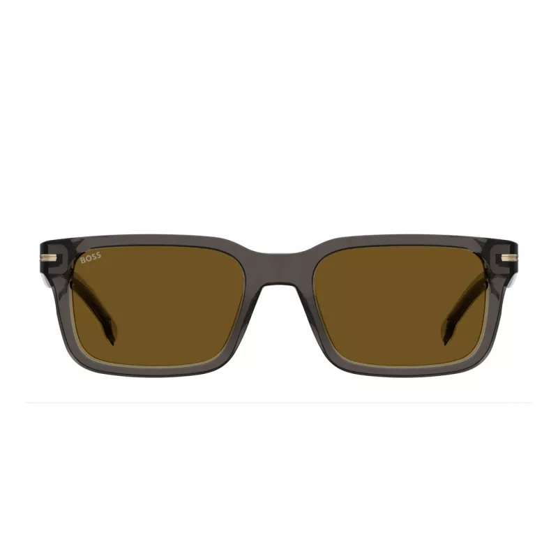 BOSS BOSS1628SKB7 miesten suorakaiteen muotoiset aurinkolasit Dark Havana harmaa