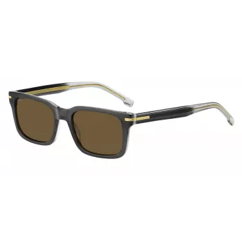 BOSS BOSS1628SKB7 miesten suorakaiteen muotoiset aurinkolasit Dark Havana harmaa