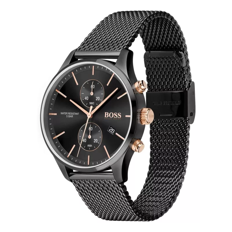 BOSS Hero miesten kvartsikronografi 1513811 42 mm ruostumaton teräs sininen kellotaulu