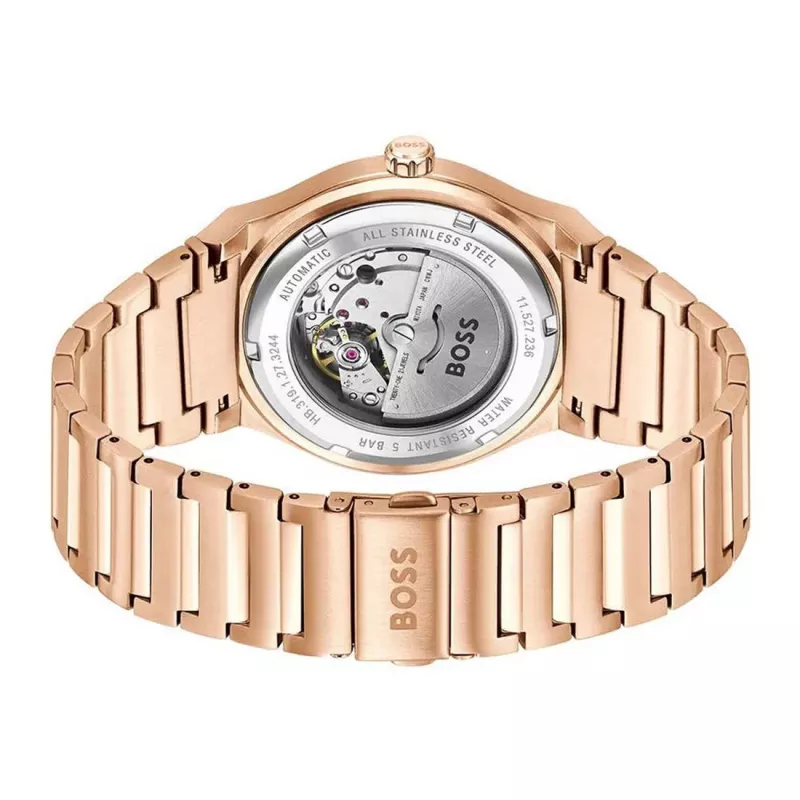 BOSS MAN 1514185 kvartsianalogikello 41mm musta kellotaulu nahkaranneke