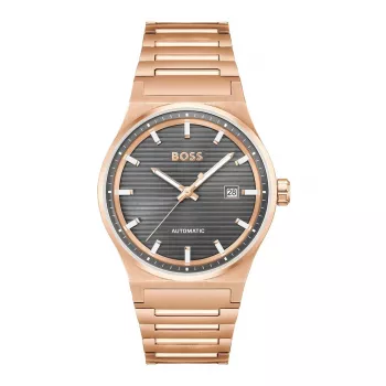 BOSS MAN 1514185 kvartsianalogikello 41mm musta kellotaulu nahkaranneke