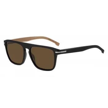 BOSS MAN aurinkolasit BOSS1599S807 suorakaiteen muotoinen musta kehys harmaat linssit 56 mm
