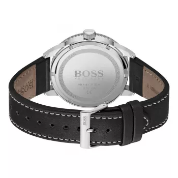 BOSS miesten Grand Prix kronografikello 1513898 44 mm musta kellotaulu nahkaranneke