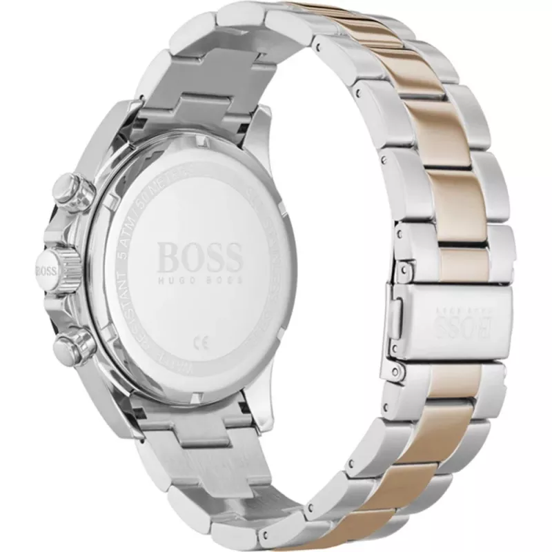 BOSS miesten kello 1513757 43mm ruostumaton teräs sininen kellotaulu ruskea nahka kronografi