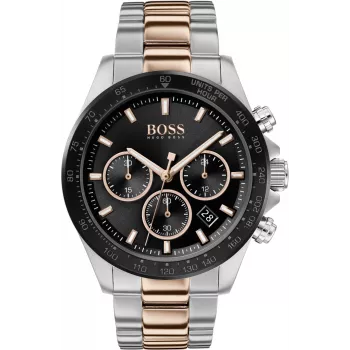 BOSS miesten kello 1513757 43mm ruostumaton teräs sininen kellotaulu ruskea nahka kronografi