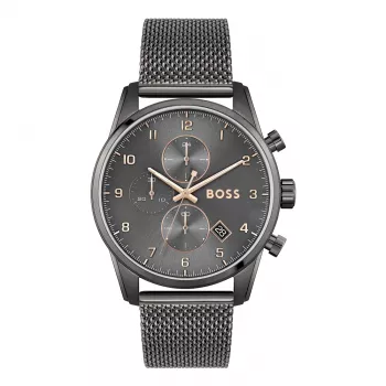 BOSS miesten kello 1513837 Skymaster kronografi sininen kellotaulu ruostumaton teräs 44mm