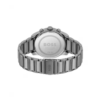 BOSS miesten kello 1514005 44 mm ruostumaton teräskotelo sininen kellotaulu ruskea nahkaranneke kronografi kvartsi