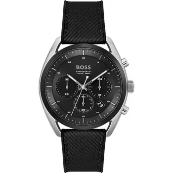 BOSS miesten kello 1514091 44mm sininen kellotaulu ruskea nahkaranneke kronografi kvartsi