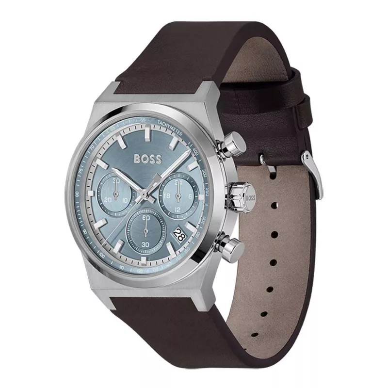 BOSS miesten kello 1514219 41 mm ruostumaton teräs sininen kellotaulu kronografi