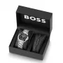 BOSS miesten kello 1570180 41mm ruostumaton teräskotelo musta nahkaranneke analoginen kvartsi