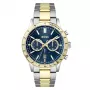 BOSS Skymaster miesten kvartsikronografi-kello 1514163 44mm sininen kellotaulu ruostumaton teräs-mesh
