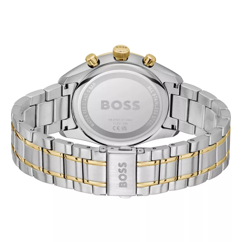 BOSS Velocity miesten kvartsi-kronografi kello 1514227 44 mm musta silikoni