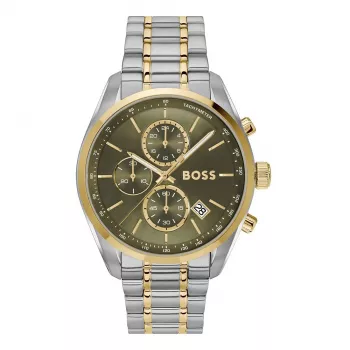 BOSS Velocity miesten kvartsi-kronografi kello 1514227 44 mm musta silikoni