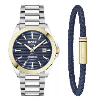 BOSS Watch Man 1570191 (41mm) Pilot Edition kvartsi ruostumaton teräs nahka ruskea
