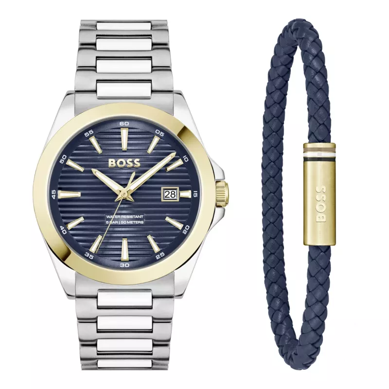 BOSS Watch Man 1570191 (41mm) Pilot Edition kvartsi ruostumaton teräs nahka ruskea