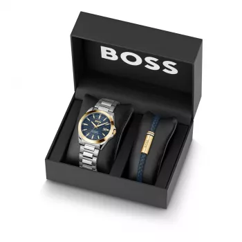 BOSS Watch Man 1570191 (41mm) Pilot Edition kvartsi ruostumaton teräs nahka ruskea