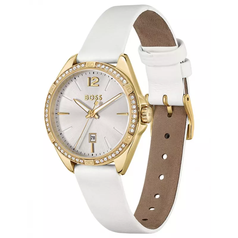 BOSS naisten Purity 1502619 kvartsi analoginen kello 39 mm hopea ruostumaton teräs mesh